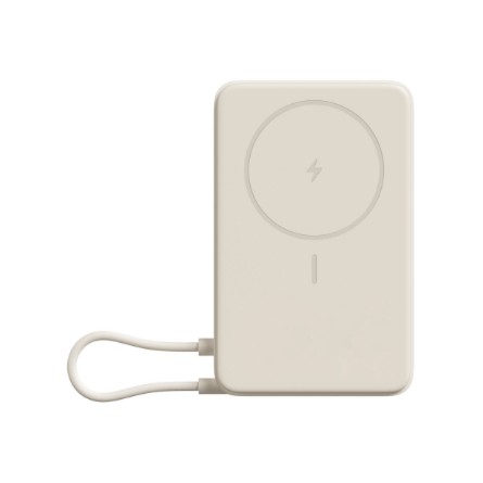 Xiaomi magnetinis Power Bank 10000 mAh su integruotu USB-C laidu smėlio spalvos