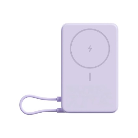 Xiaomi Magnetic Power Bank 10000 mAh su integruotu USB-C kabeliu violetinis