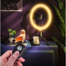 Blitzwolf BW-SL5 Selfie Ring Light - stalinis foto trikojis su žiedine lempa ir laikikliu išmaniajam telefonui epirkimas.lt