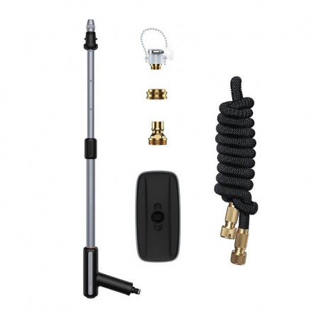 Baseus Clean Guard Multifunctional Car Wash Spray Nozzle 2 in 1, 15m, Black - purškimo antgalis su šluoste kaina