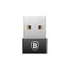 Baseus Exquisite USB-C Female to USB-A Male 2.4A Adapter Converter - adapteris, juodas išsimokėtinai