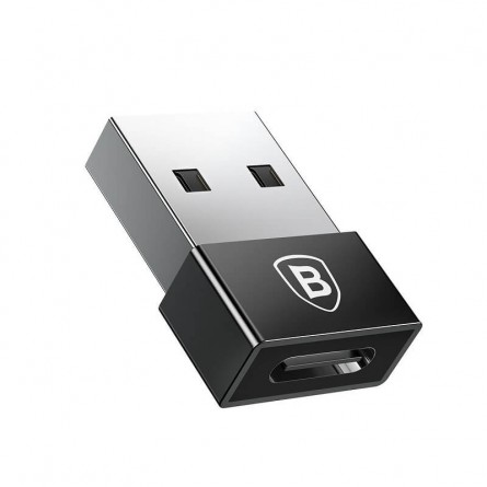 Baseus Exquisite USB-C Female to USB-A Male 2.4A Adapter Converter - adapteris, juodas kaina