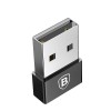 Baseus Exquisite USB-C Female to USB-A Male 2.4A Adapter Converter - adapteris, juodas pigiau