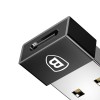 Baseus Exquisite USB-C Female to USB-A Male 2.4A Adapter Converter - adapteris, juodas lizingu