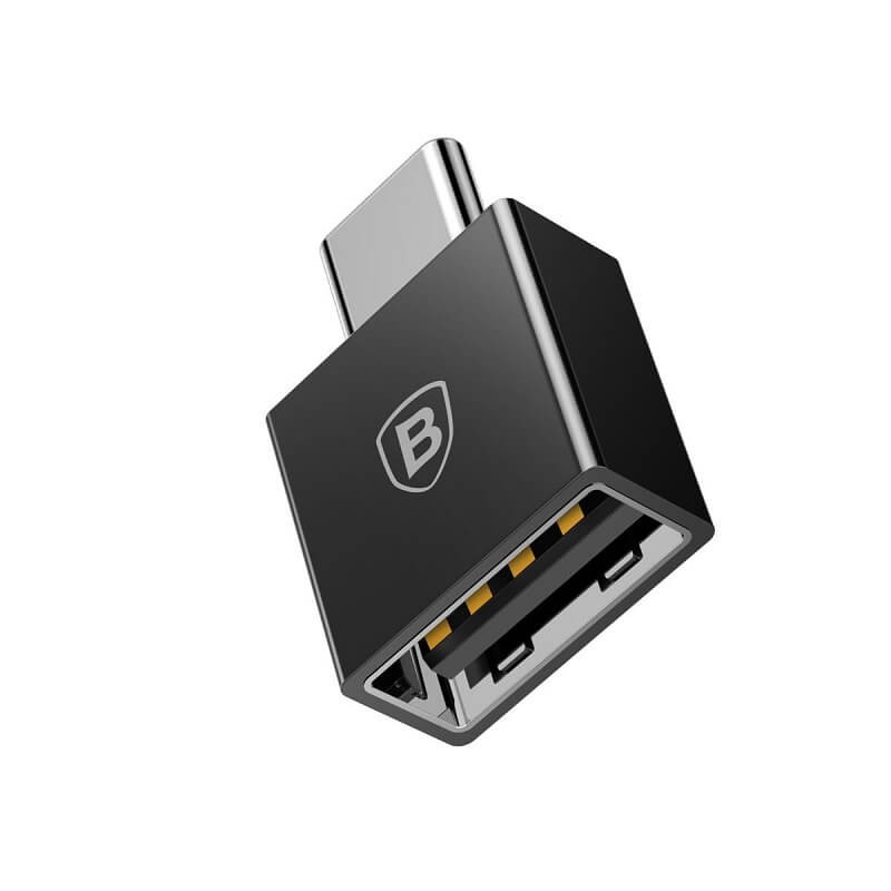 Baseus Exquisite USB-C Male to USB-A 2.4A Female Adapter Converter - adapteris, juodas kaina