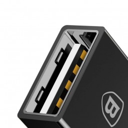 Baseus Exquisite USB-C Male to USB-A 2.4A Female Adapter Converter - adapteris, juodas kaune