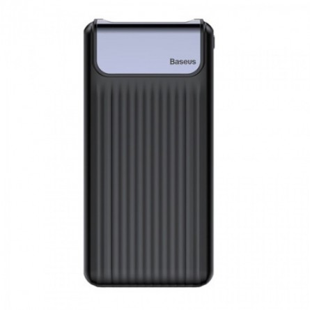 Baseus Thin Digital 10000mAh, QC 3.0, MicroUSB + Type-C - greito įkrovimo išorinė baterija, juoda