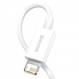 Baseus Superior USB to Lightning 2.4A 1m - greito įkrovimo kabelis, baltas internetu