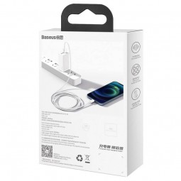 Baseus Superior USB to Lightning 2.4A 1m - greito įkrovimo kabelis, baltas greitai