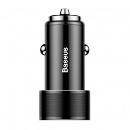 Baseus Small Screw 2x USB QC 3.0 2.4A 36W automobilinis įkroviklis, juodas pigiau