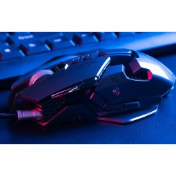 Inphic PG1 Wired Gaming Mouse, 7200 DPI, 7 Keys, RGB, Silver / Green - laidinė žaidimų pelė pigiai