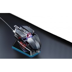 Inphic PG6 Wired Gaming Mouse, 7200 DPI, 9 Keys, Triple Fire, RGB, Silver / Red - laidinė žaidimų pelė atsiliepimai