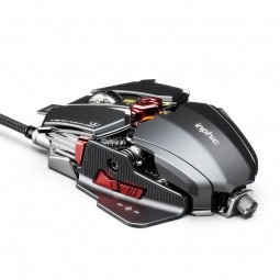 Inphic PG6 Wired Gaming Mouse, 7200 DPI, 9 Keys, Triple Fire, RGB, Silver / Red - laidinė žaidimų pelė lizingu