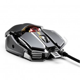 Inphic PG6 Wired Gaming Mouse, 7200 DPI, 9 Keys, Triple Fire, RGB, Silver / Red - laidinė žaidimų pelė internetu