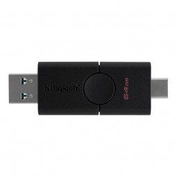 Kingston DataTraveler DUO 64GB USB 3.2 Type-A + Type-C, Black - USB atmintinė pigiau