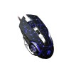 Inphic W20 Wired Gaming Mouse, 4800 DPI, 6 Keys, RGB, Silent, Black / Blue - laidinė žaidimų pelė internetu