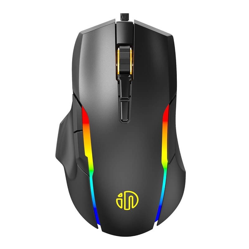 Inphic PG7 Wired Gaming Mouse, 10000 DPI, 7 Keys, RGB, Black - laidinė žaidimų pelė kaina