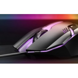 Inphic PB6S Wired Gaming Mouse, 4800 DPI, 6 Keys, RGB, Black / Silver - laidinė žaidimų pelė atsiliepimai