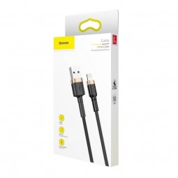 Baseus Cafule 2.4A 0.5m Lightning greito įkrovimo kabelis, juodas / aukso garantija