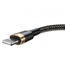 Baseus Cafule 2.4A 0.5m Lightning greito įkrovimo kabelis, juodas / aukso pigiai
