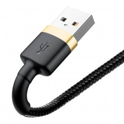 Baseus Cafule 2.4A 0.5m Lightning greito įkrovimo kabelis, juodas / aukso išsimokėtinai
