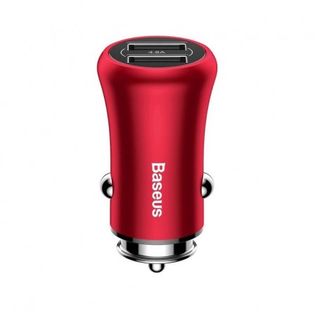 Baseus Gentleman 2x USB 4.8A 24W automobilinis įkroviklis, raudonas kaina