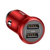 Baseus Gentleman 2x USB 4.8A 24W automobilinis įkroviklis, raudonas išsimokėtinai