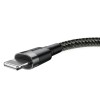 Baseus Cafule 2.4A 0.5m Lightning greito įkrovimo kabelis, pilkas / juodas išsimokėtinai