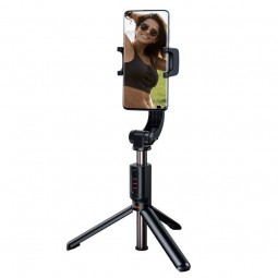 Baseus Lovely Folding Stand Selfie Stabilizer Bluetooth, Black - asmenukių lazda su stabilizatoriumi ir trikoju pigiai