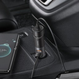 Baseus Share Together 2-in-1 Fast Car Charger 2x USB + 12V Expansion Port 120W - automobilinis įkroviklis kaune