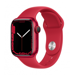 Apple Watch Series 7 GPS + Cellular, 41mm (PRODUCT) RED Aluminium Case with (PRODUCT)RED Sport Band - Regular kaina