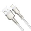 Baseus Cafule Metal USB to Lightning 2.4A Data Cable, White - kabelis pigiau
