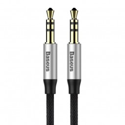 Baseus Yiven M30 Audio Cable 1m, 2x 3.5mm Mini Jack, Black / Silver - garso kabelis kaina