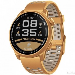 Coros PACE 2 Premium 42mm GPS Sport Watch, Gold, Silicone - multisportinis išmanusis laikrodis pigiau