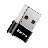 Baseus Mini Type-C female to USB male 5A Adapter Converter, Black - adapteris lizingu