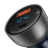 Baseus Particular Digital Display QC+PPS 65W Dual Quick Charger, Gray / Blue - automobilinis įkroviklis pigiai