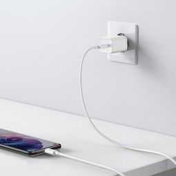 Baseus Super Si Quick Charger 1C 25W USB-C with USB-C to USB-C 1m cable, White - buitinis įkroviklis kaune