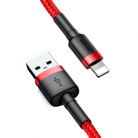 Baseus Cafule 2.4A 1m Lightning greito įkrovimo kabelis, raudona / juoda kaina