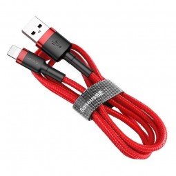 Baseus Cafule 2.4A 1m Lightning greito įkrovimo kabelis, raudona / juoda internetu