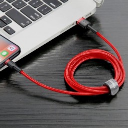 Baseus Cafule 2.4A 1m Lightning greito įkrovimo kabelis, raudona / juoda lizingu