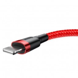 Baseus Cafule 2.4A 1m Lightning greito įkrovimo kabelis, raudona / juoda pigiai