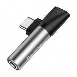 Baseus L41 Audio Converter USB-C to USB-C + 3.5mm - garso ir įkrovimo / duomenų adapteris pigiai