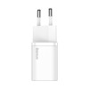 Baseus Super Si Quick Charger 1C 20W with USB-C to Lightning 1m cable, White - buitinis įkroviklis išsimokėtinai