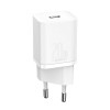 Baseus Super Si Quick Charger 1C 20W with USB-C to Lightning 1m cable, White - buitinis įkroviklis pigiau