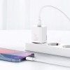 Baseus Super Si Quick Charger 1C 20W with USB-C to Lightning 1m cable, White - buitinis įkroviklis atsiliepimai