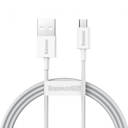 Baseus Superior USB to Micro USB 2A 1m, White - greito įkrovimo kabelis kaina