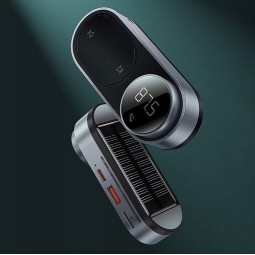 Baseus Solar Car Wireless MP3 Player, Bluetooth 5.0, USB, TF, AUX, Black - FM siųstuvas / MP3 grotuvas garantija