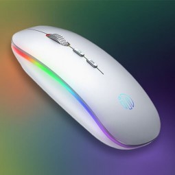 Inphic M1L 2.4G Wireless Mouse, 1600 DPI, RGB, Silent, Silver - belaidė pelė kaune