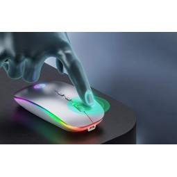 Inphic M1L 2.4G Wireless Mouse, 1600 DPI, RGB, Silent, Silver - belaidė pelė garantija