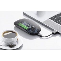 Inphic PM1BS Bluetooth and 2.4G Wireless Mouse, 1600 DPI, Slim, Silent, Black - belaidė pelė lizingu